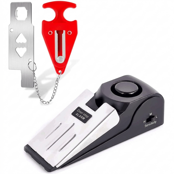 Portable Door Stop Alarm — 120dB Travel & Home Security