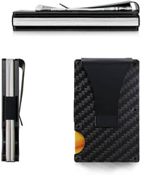 Cartera Metálica RFID Antirrobo - Tarjetero Slim De Fibra De Carbono