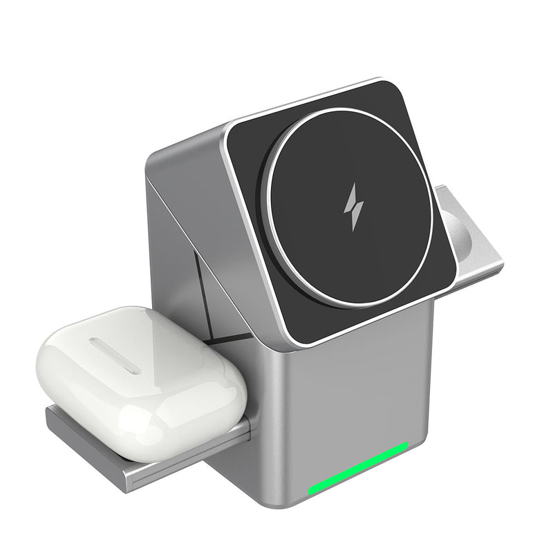 3-in-1 Magnetic Wireless Charger — Phone, Watch & Earbuds