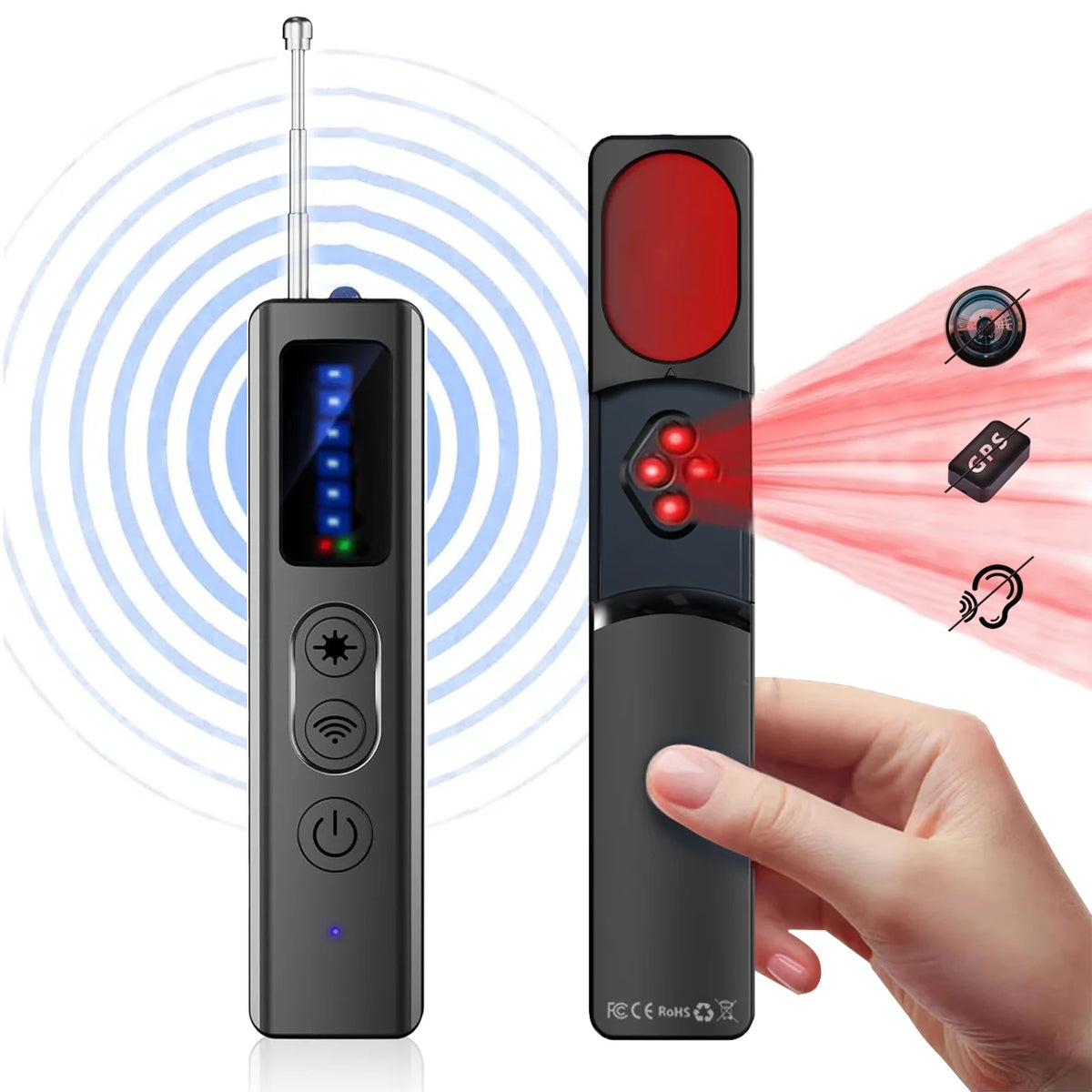 Detector De Cámaras Ocultas Y Rastreadores GPS - Escáner De Señal RF Portátil