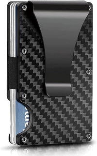 Cartera Metálica RFID Antirrobo - Tarjetero Slim De Fibra De Carbono