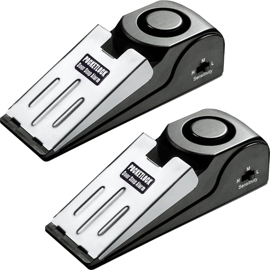 Portable Door Stop Alarm on transparent background