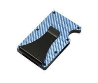 RFID-Blocking Card Holder — Carbon Fiber Blue
